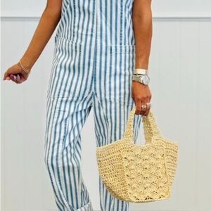 Blue Stripe Brite Overalls